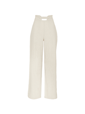 ACIS - High-waisted pants in Cotton and ecru hemp Pants Fête Impériale