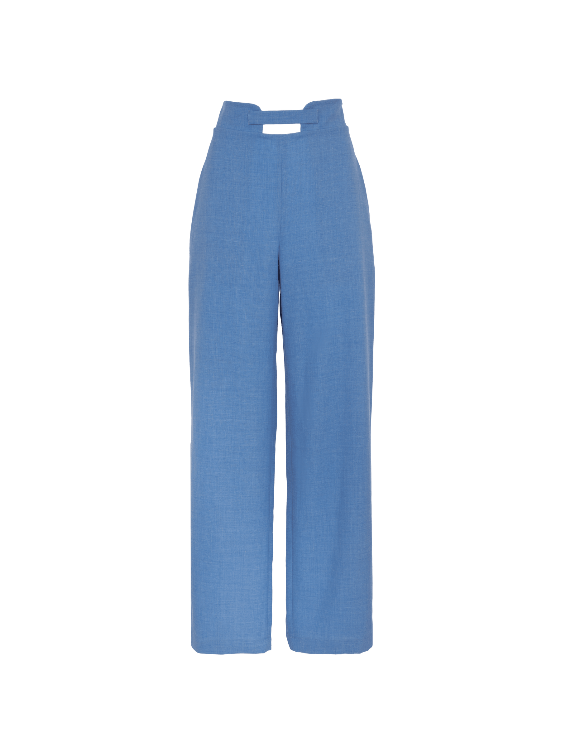 ACIS - High-waisted pants in Linen  and blue tencel Trousers Fête Impériale