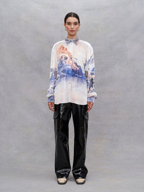 AGENOR - Oeko-Tex Oversized Velvet Shirt Reborn Print Shirt Fête Impériale