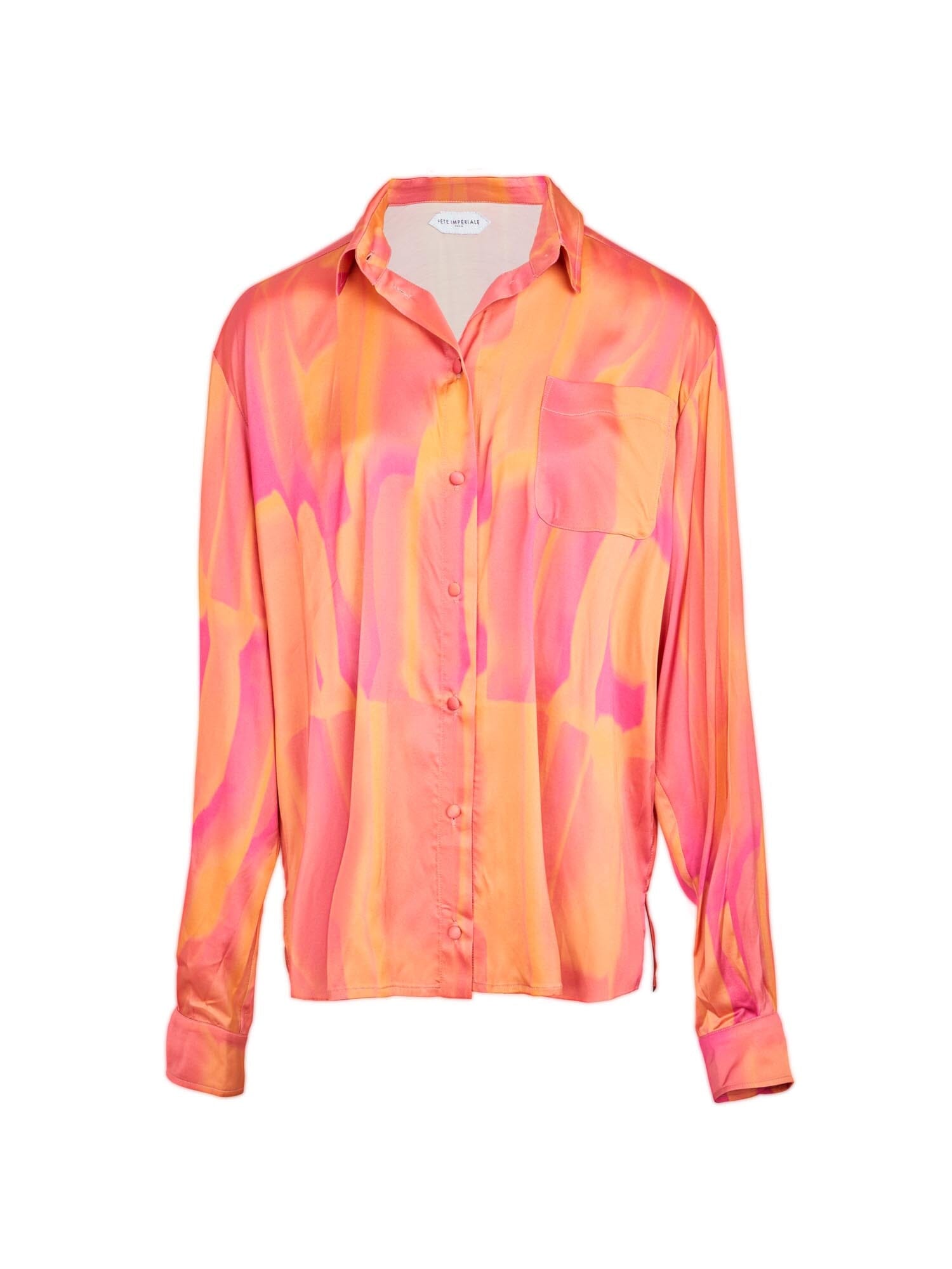 AGENOR - Oversized viscose satin shirt Tie & Dye Fuchsia Shirt Fête Impériale