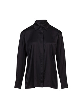 ALICE - FSC Viscose Satin Shirt Black Shirt Fête Impériale