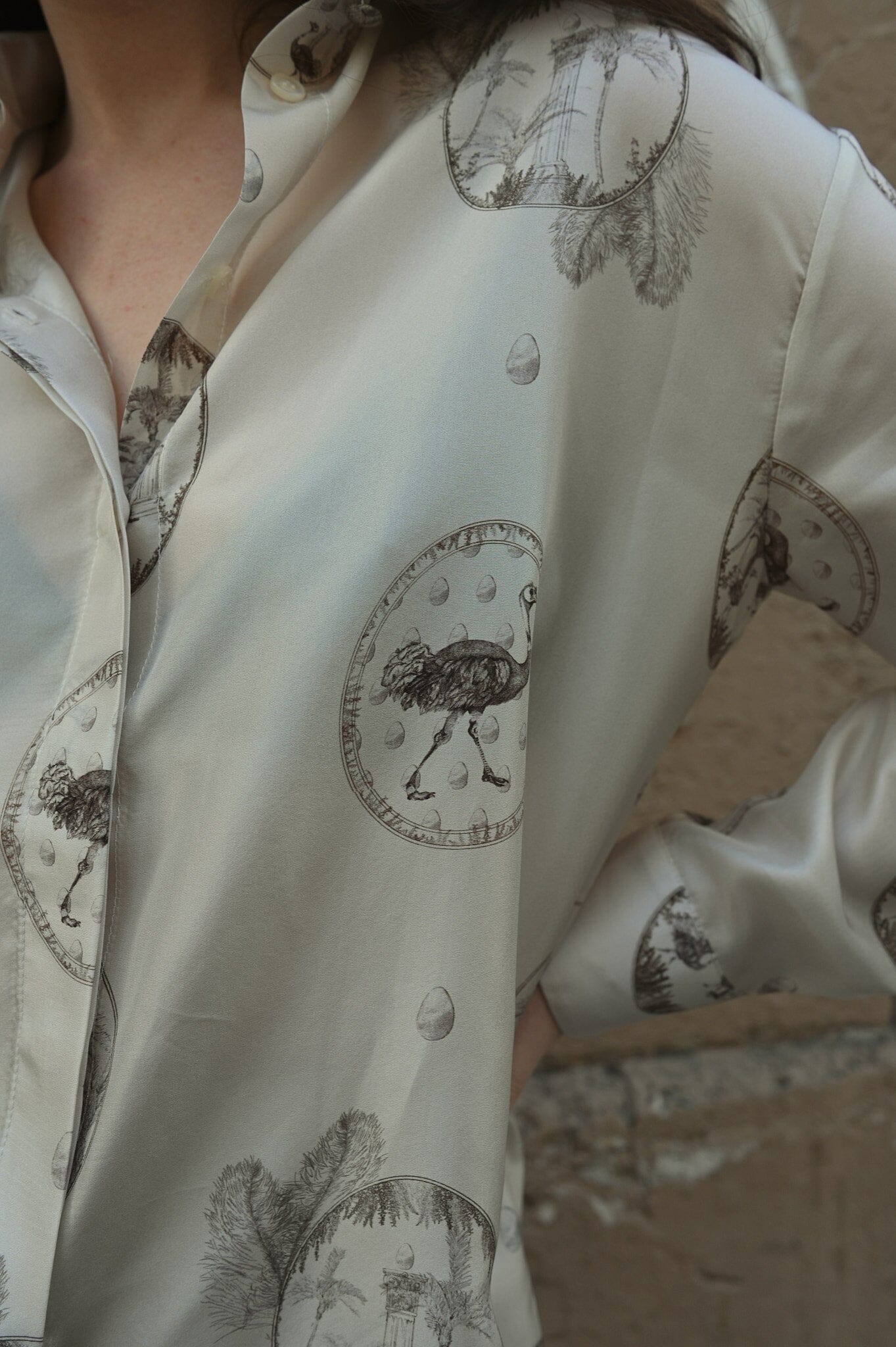 ALICE - Straight Shirt in Habotai Silk Medium Persephone Print Shirt Fête Impériale
