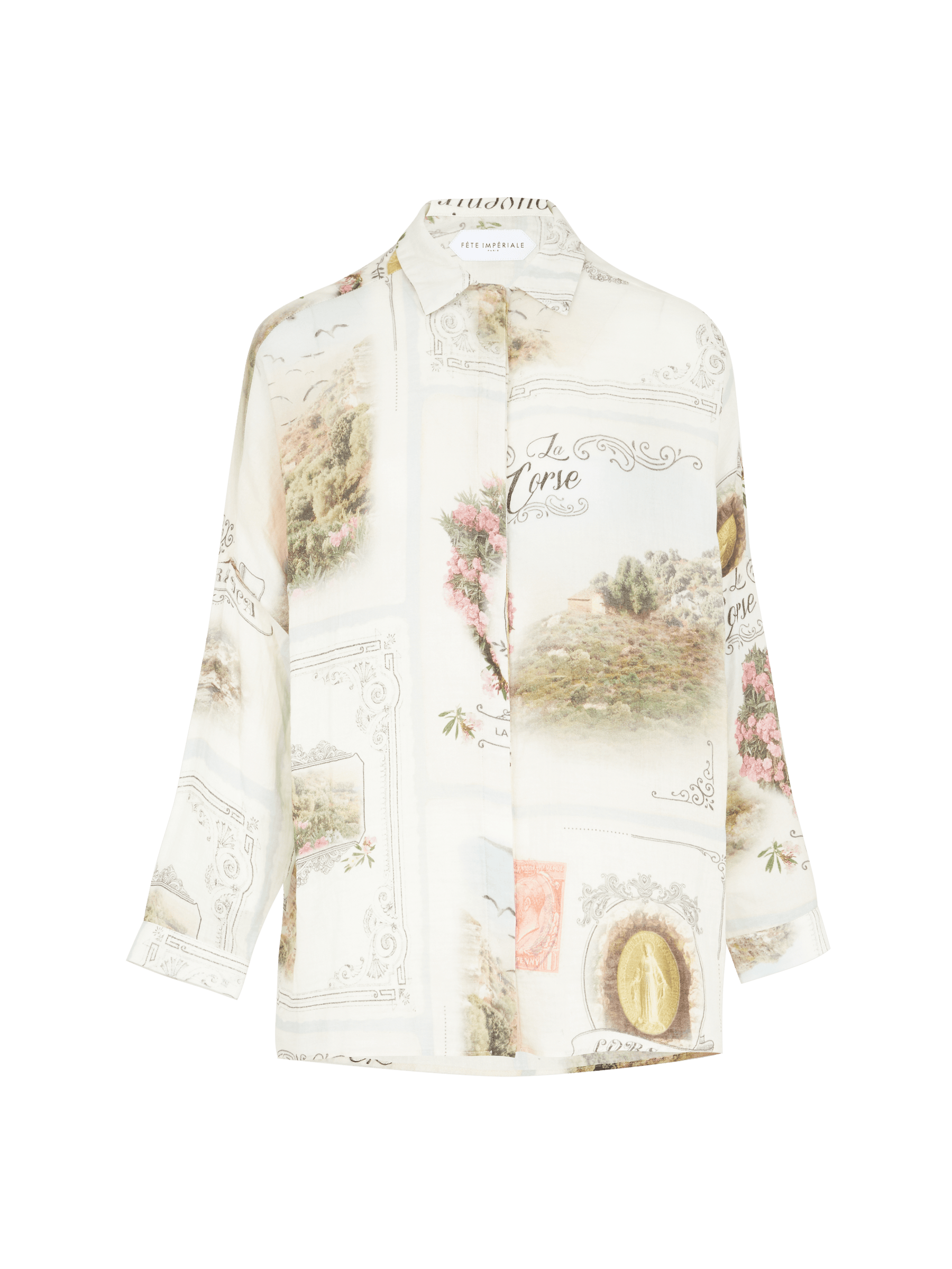 ALIX - Oversized shirt in Cotton Cartes print Shirt Fête Impériale