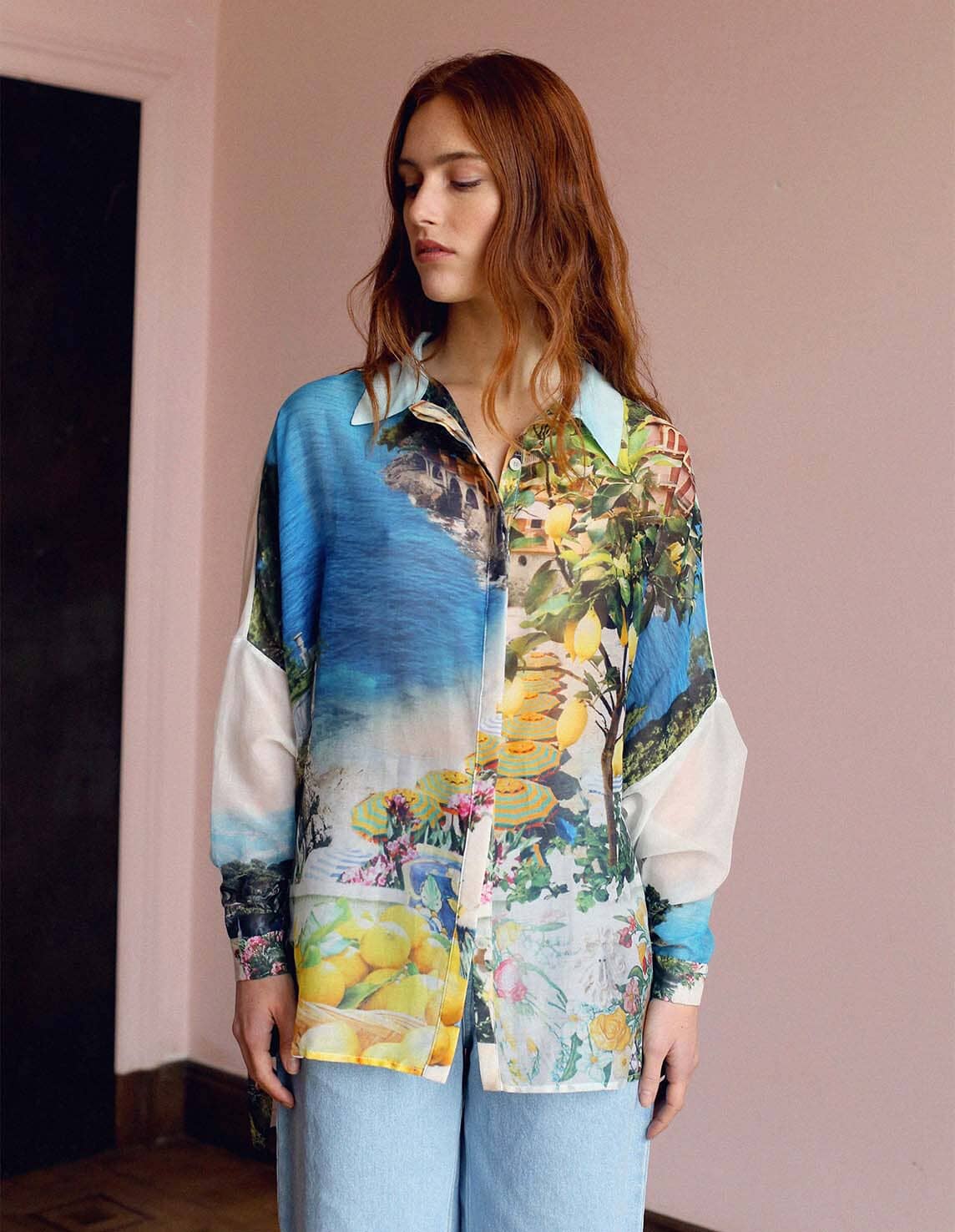 ALIX - Oversized shirt in voile from Cotton and silk Riviera Shirt Fête Impériale