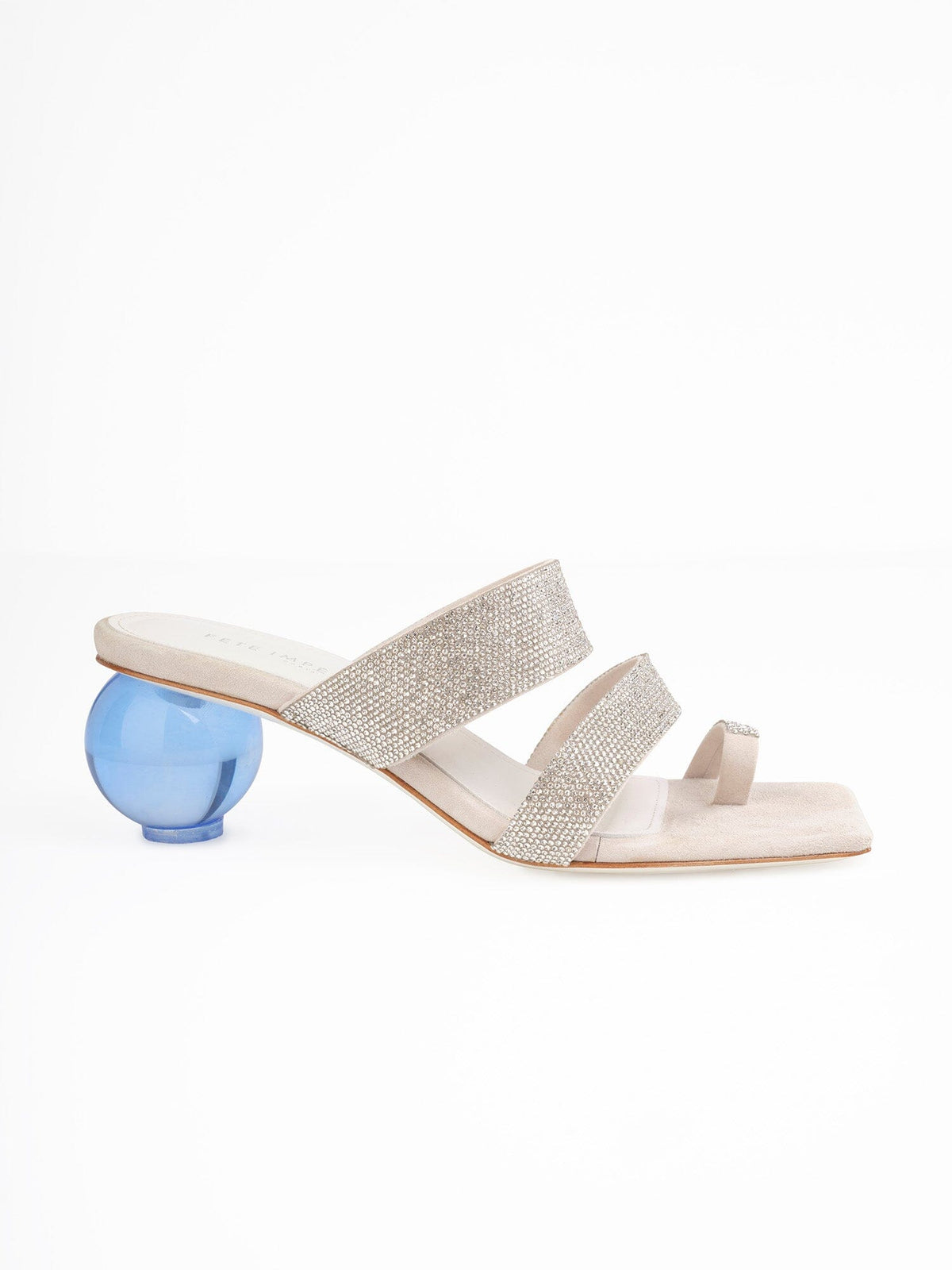 CEFALU - Plexiglas mules with spherical heels and rhinestone straps Shoes Fête Impériale