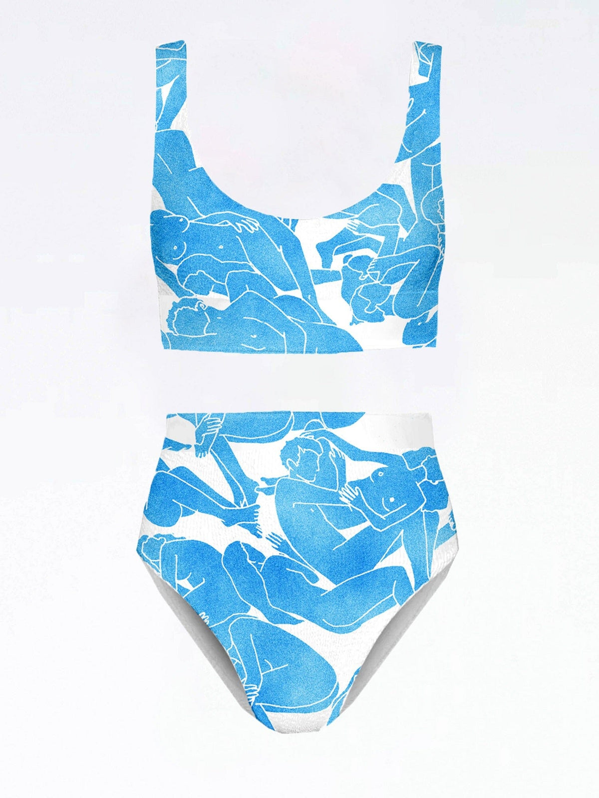 CHLOÉ - 2-piece high-waisted swimsuit with Oeko-Tex printed bra Géants Bleus Swimsuits Fête Impériale