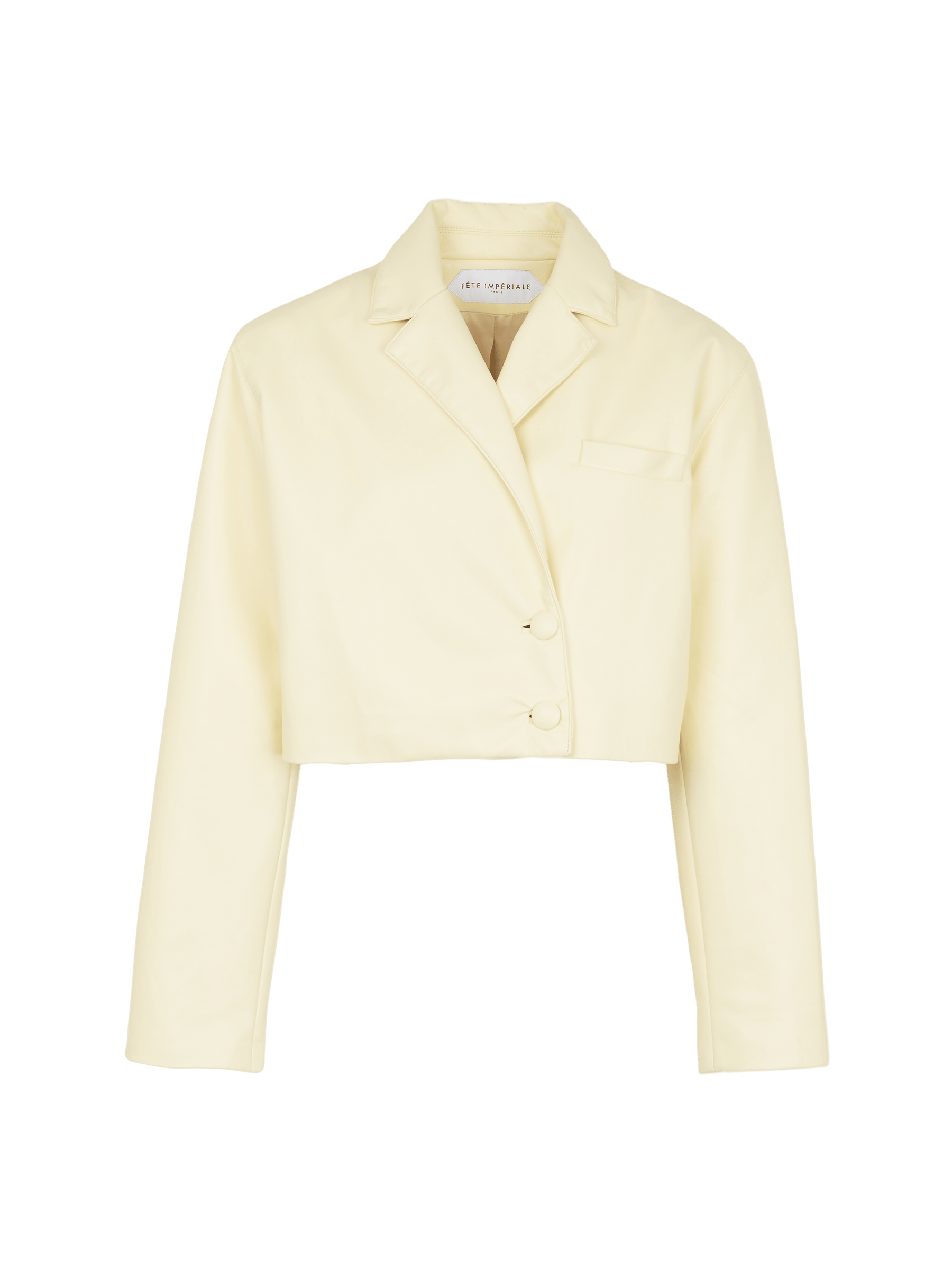 DEA - Yellow Recycled Leather Cropped Blazer Jacket Blazer Fête Impériale