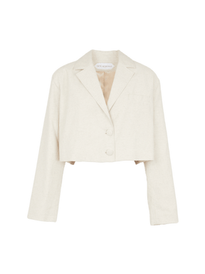 DEA - Cropped Blazer Jacket in Ecru Gabardine Blazer Fête Impériale