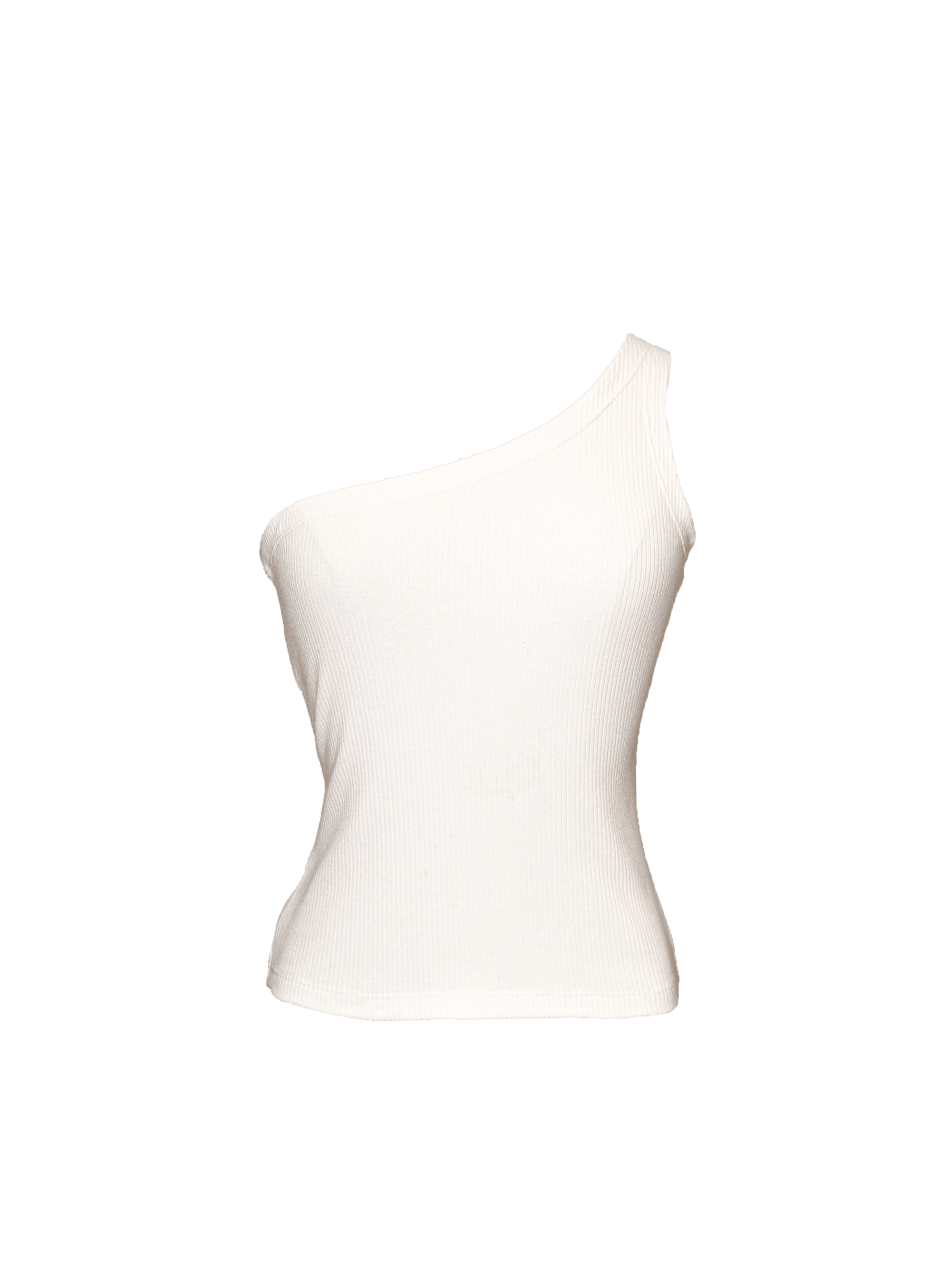 Asymmetrical rib-knit tank top from Cotton GOTS organic Oeko-Tex white Tank top Fête Impériale