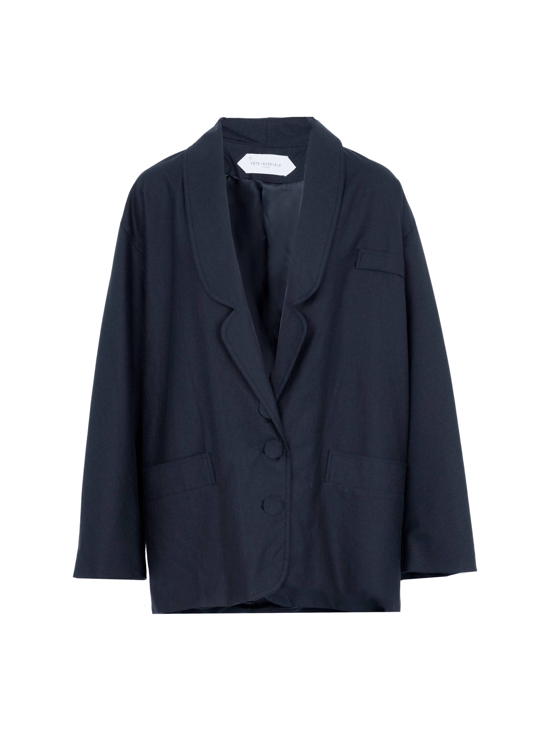 FERAUD - Blazer in wool twill and Cotton navy Jacket Fête Impériale