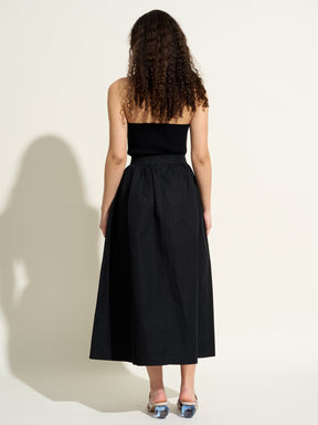 GABRIELLE - Sleeveless halter top with rib knit stand-up collar Oeko-Tex Black Top Fête Impériale