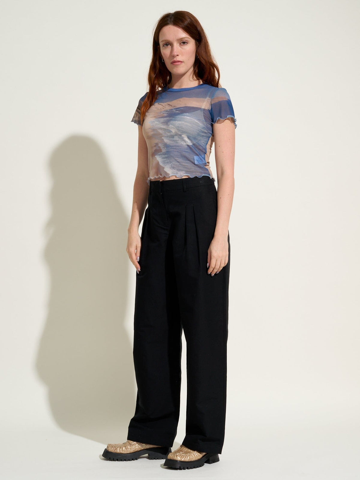 GILBERT - High waisted pants with darts in Linen  Cotton  Black Pants Fête Impériale