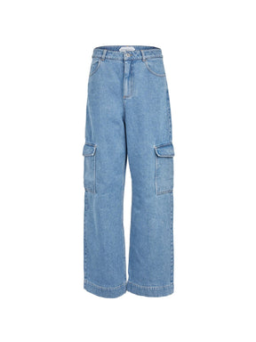 HEALY - Washed Denim Cargo Jeans Oeko-Tex Blue Pants Fête Impériale