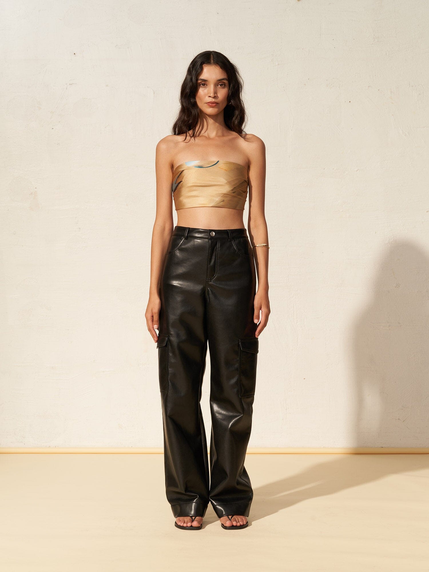 HEALY - Recycled leather cargo pants Black Pants Fête Impériale