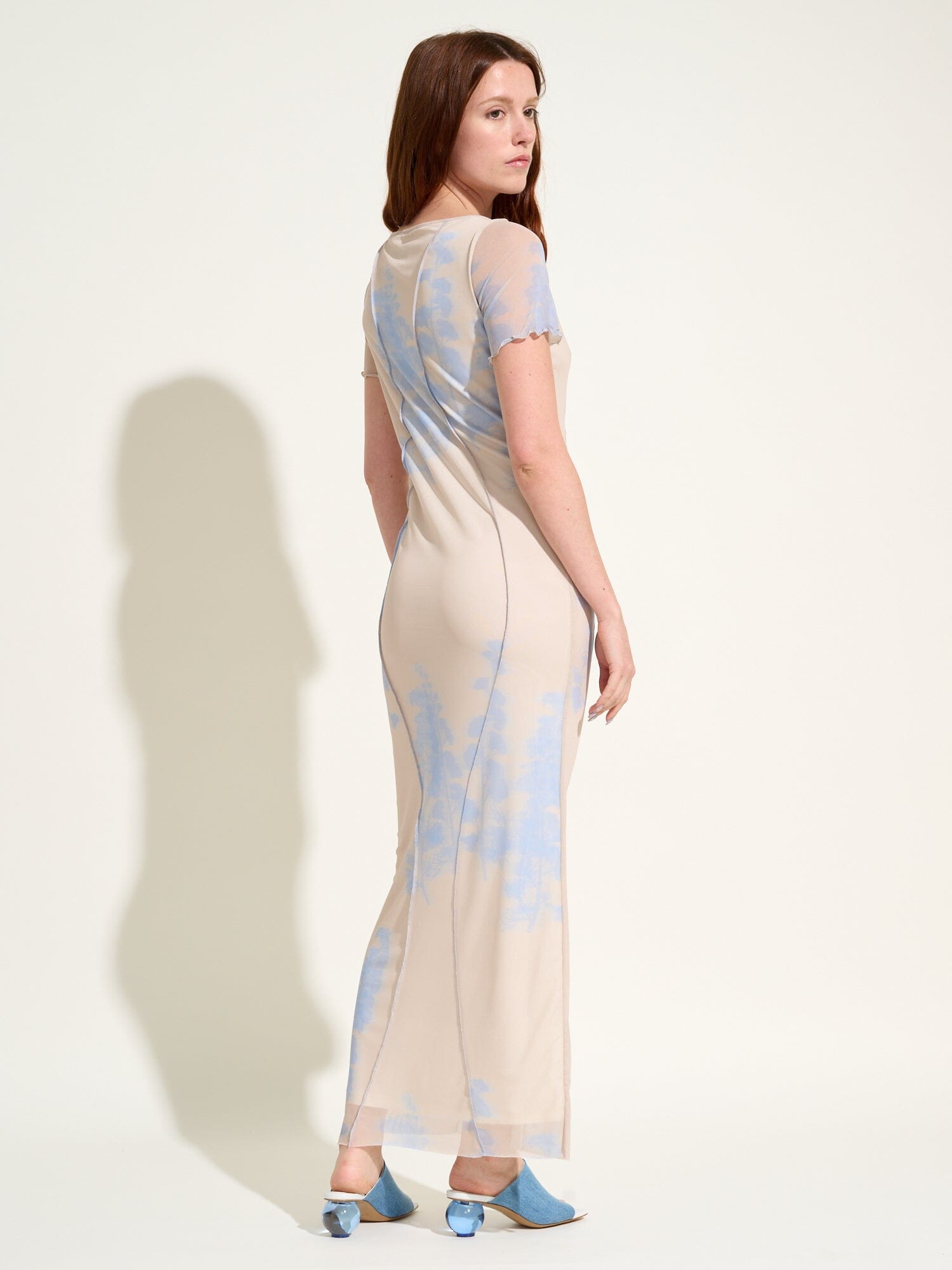 HEMERA - Oeko-Tex Abstract Ice Melt printed tulle wave tube maxi dress Dress Fête Impériale