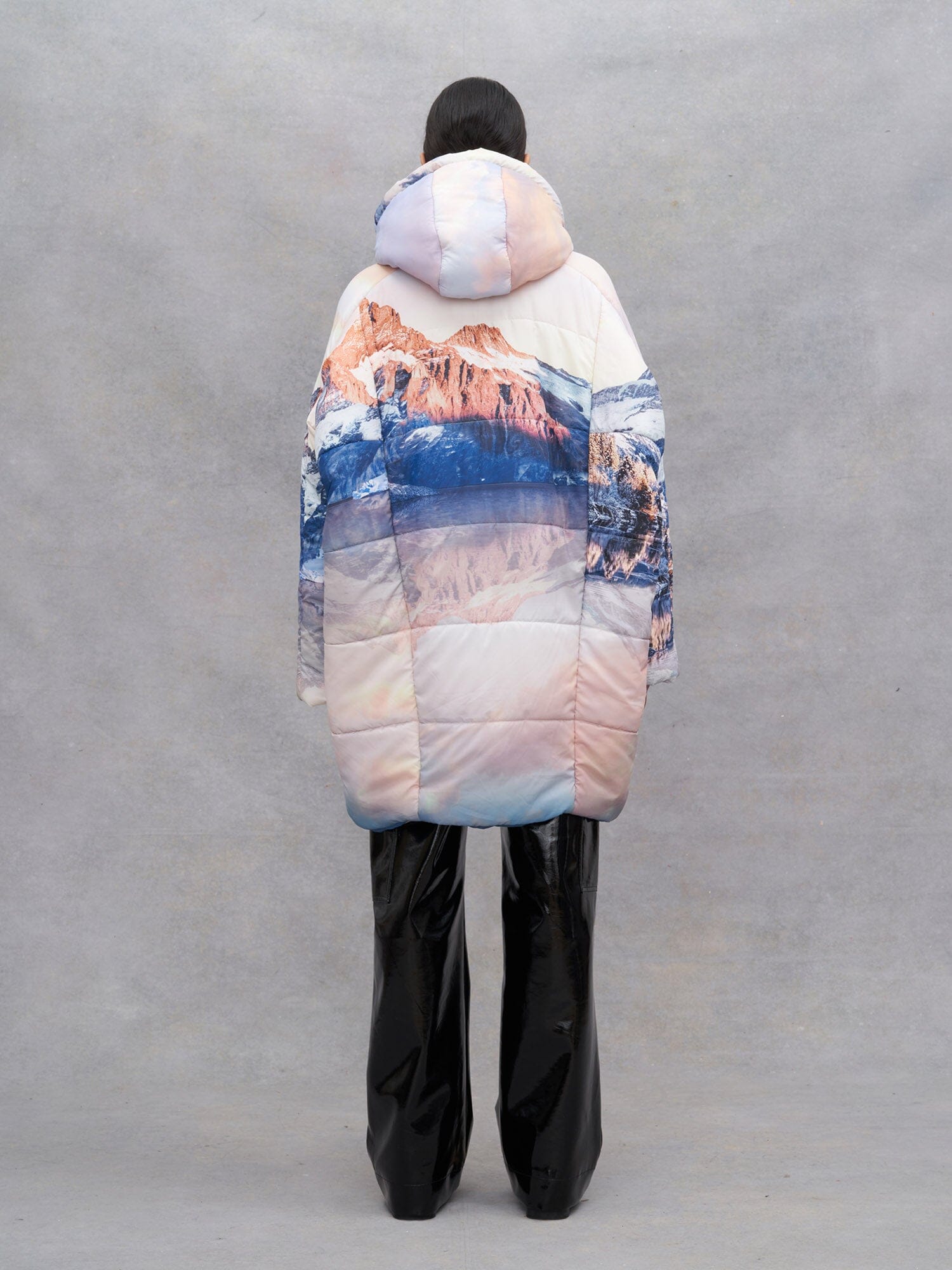 JASMIN - Oversized hooded down jacket in Reborn printed nylon Down jacket Fête Impériale