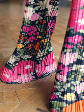 KEA - Printed Pleated High Waisted Wide Leg Pants Immortelles Pants Fête Impériale