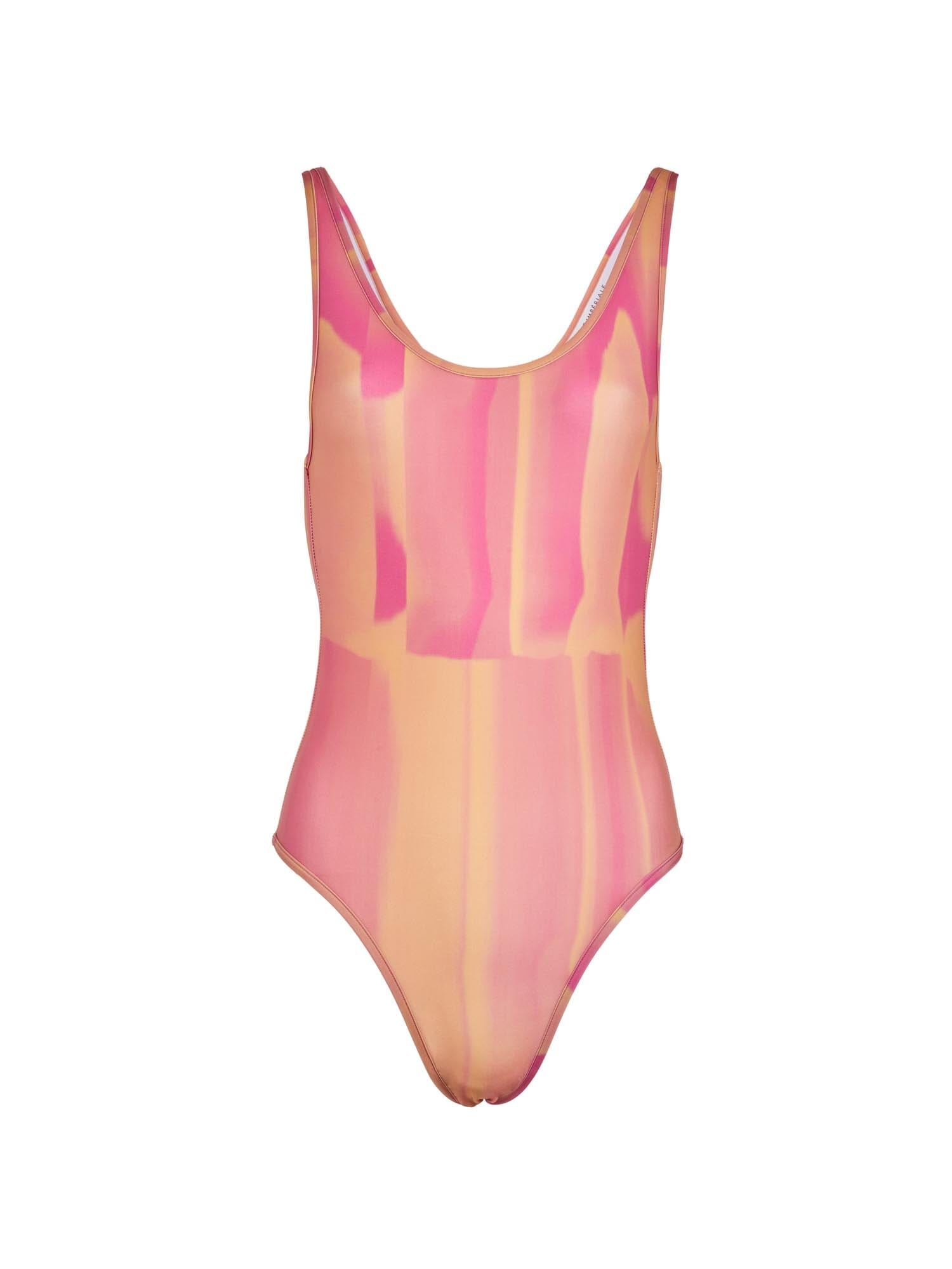 NAIADE - 1-piece low back swimsuit Oeko-Tex Tie & Dye print Fuchsia Swimsuit Fête Impériale