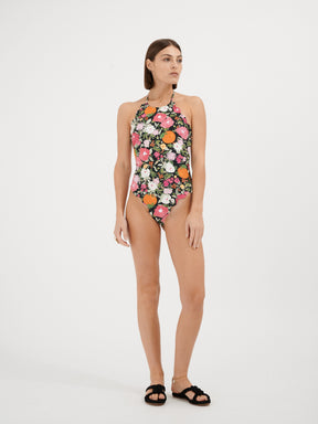 ROSA - 1-piece swimsuit with petal-tied edges Immortelles Swimsuit Fête Impériale