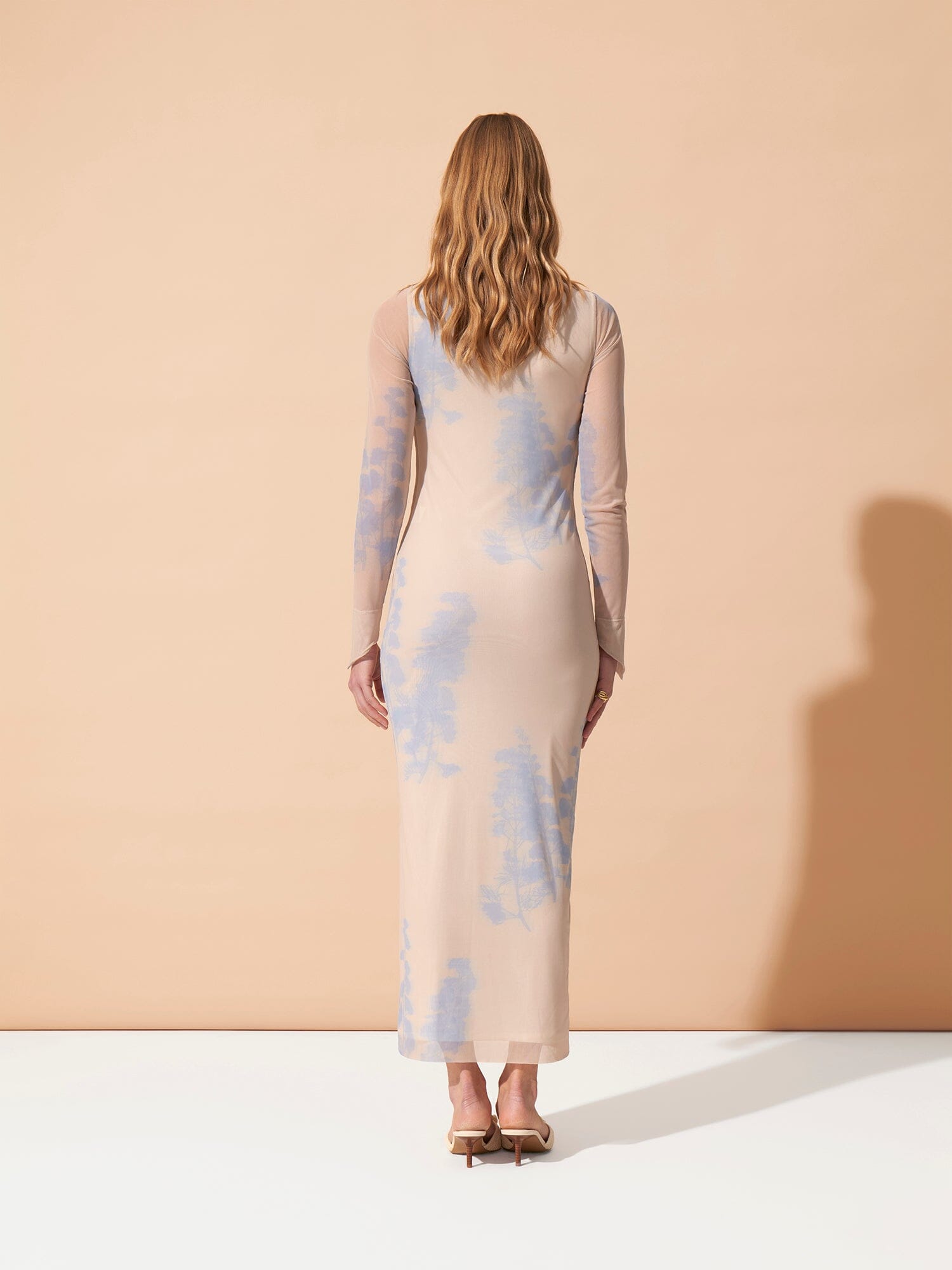 SARTENE - Long-sleeved tube dress in Oeko-Tex Abstract Ice Melt printed tulle Dress Fête Impériale