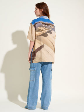 SCANDALE - Unisex oversized short-sleeved viscose shirt Linen  Pelican Bay print Shirt Fête Impériale