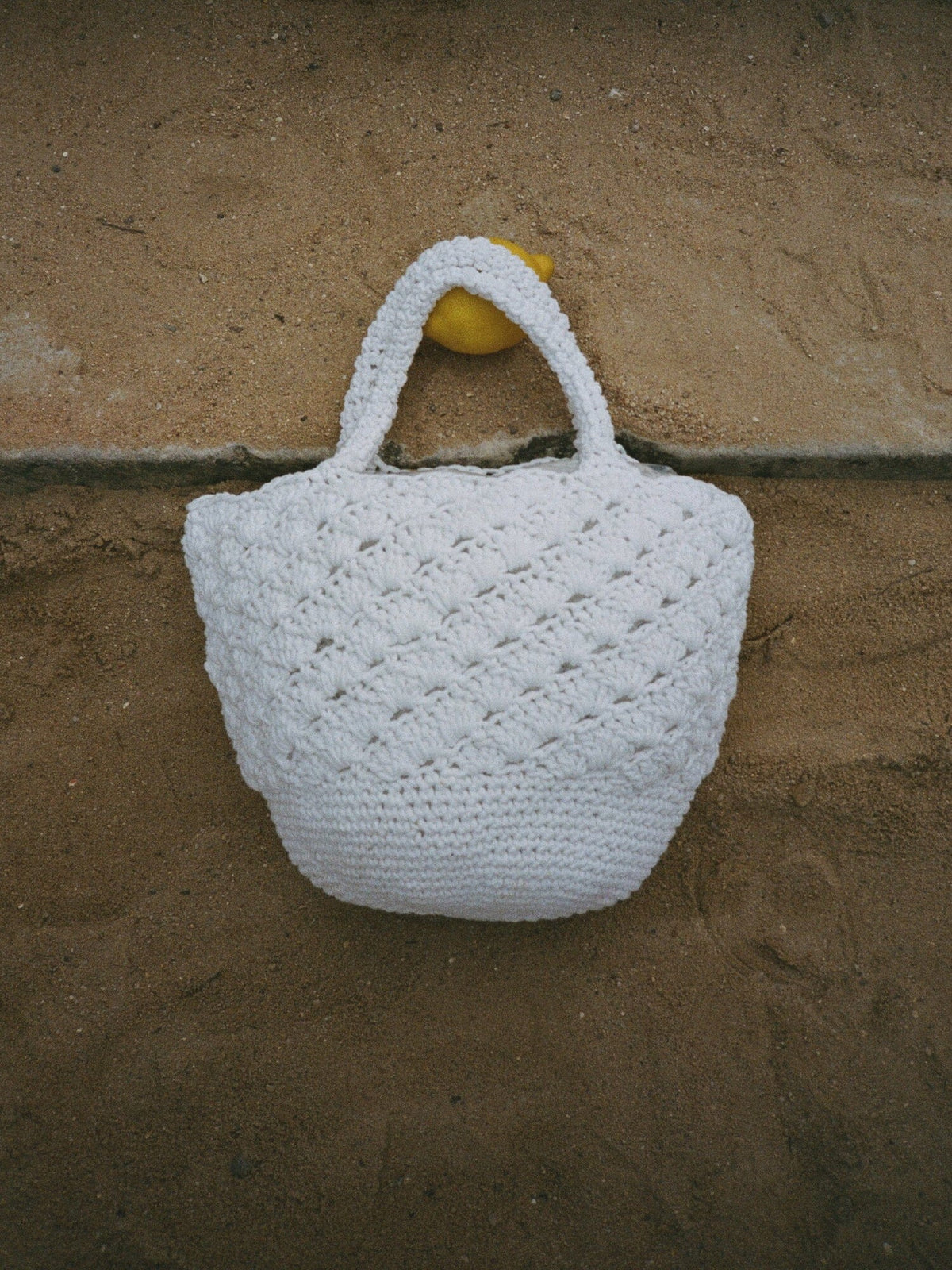 VOLOS - Openwork Shopping Bag in Cotton White Bag Fête Impériale